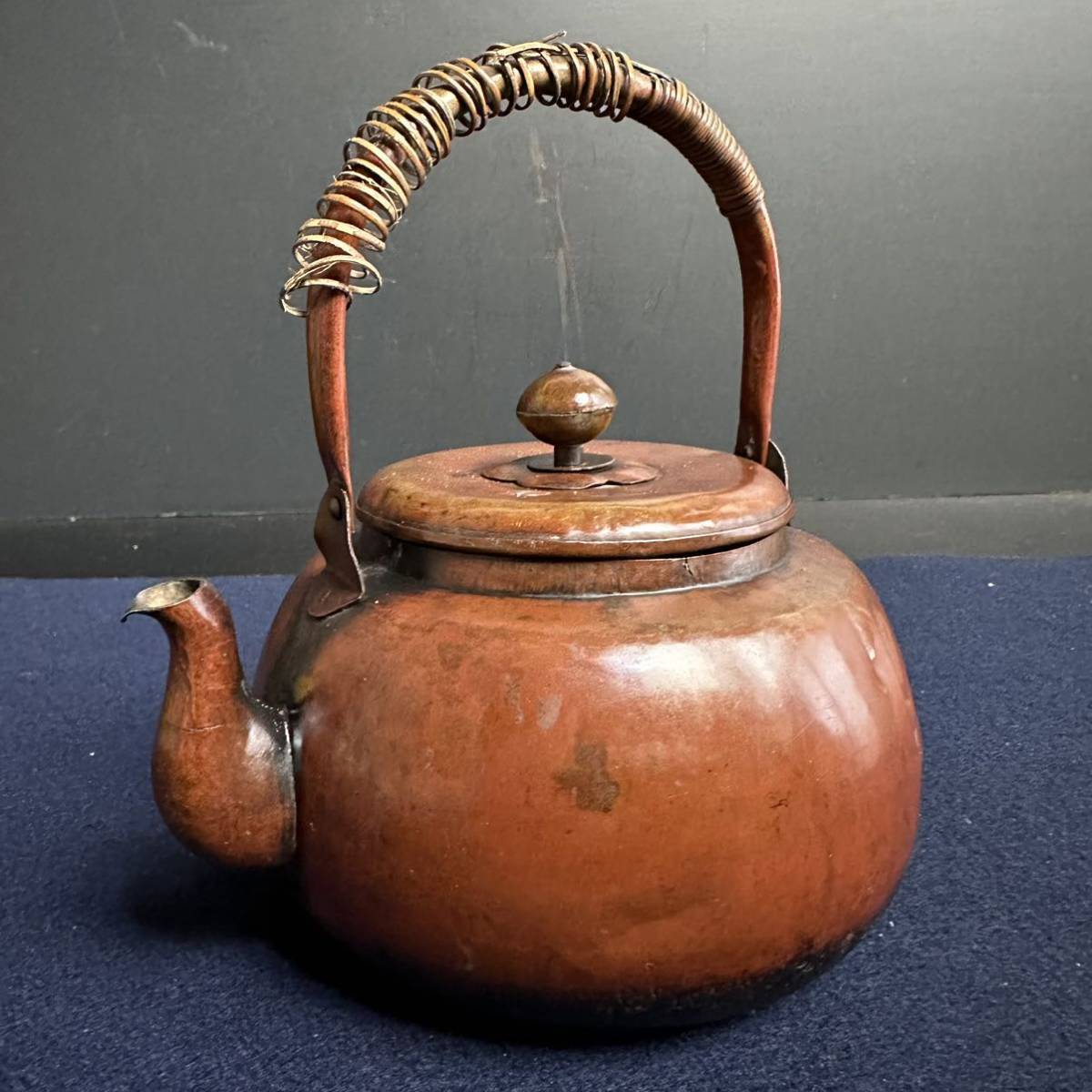 湯沸 煎茶道具 銅製 やかん 銅 薬缶 アンティーク-