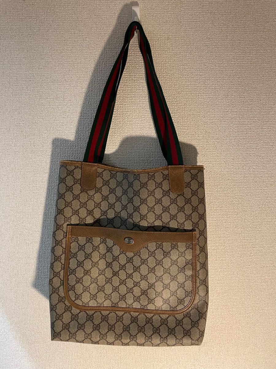 Gucci グッチ　トートバッグ　ggロゴ　gg柄　モノグラム　シェリーライン Old Gucci オールドグッチ