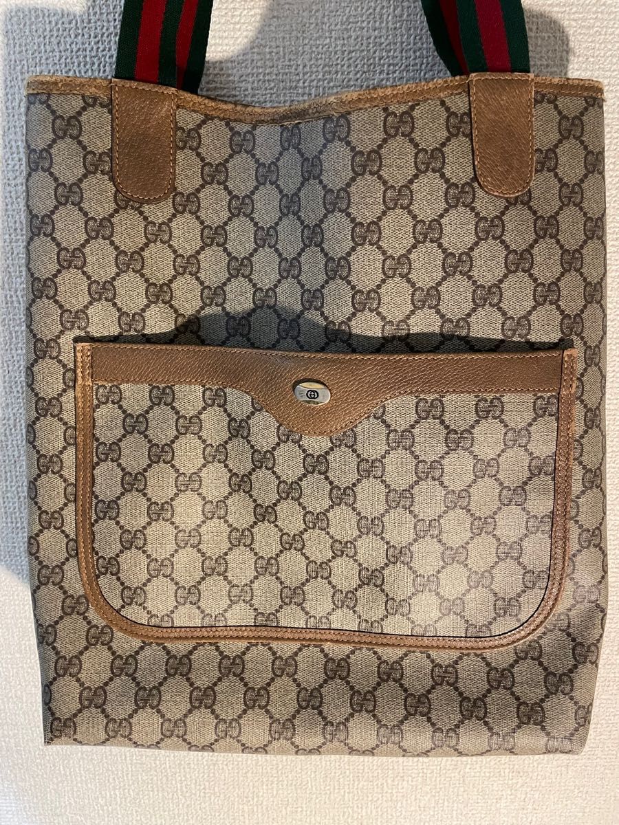 Gucci グッチ　トートバッグ　ggロゴ　gg柄　モノグラム　シェリーライン Old Gucci オールドグッチ