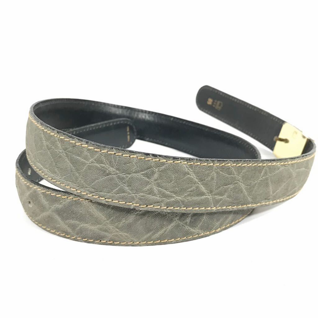 [varek -stroke la] genuine article Valextra belt Elephant total length 109cm width 3.1cm. leather 85 for man men's Italy made postage 520 jpy 