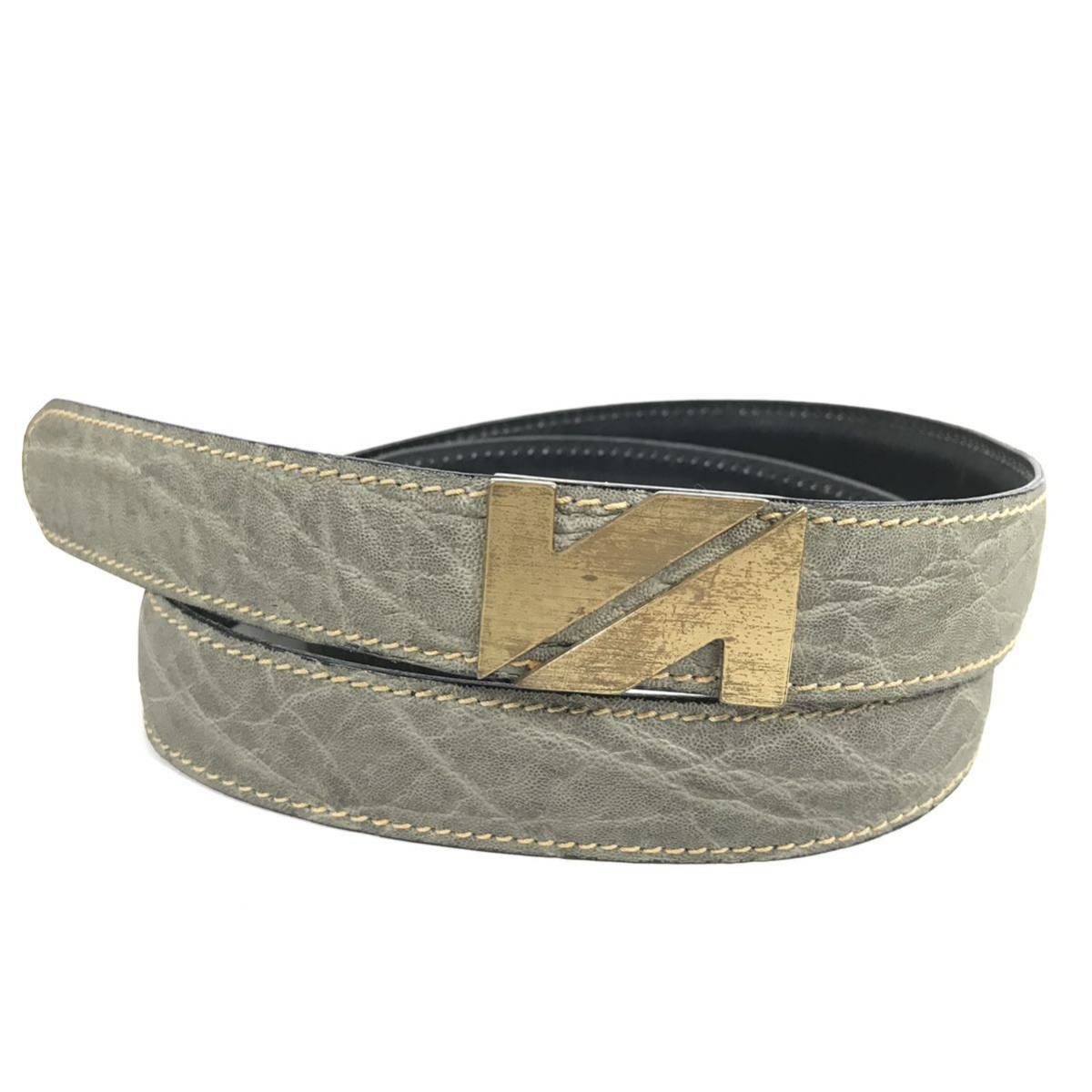 [varek -stroke la] genuine article Valextra belt Elephant total length 109cm width 3.1cm. leather 85 for man men's Italy made postage 520 jpy 