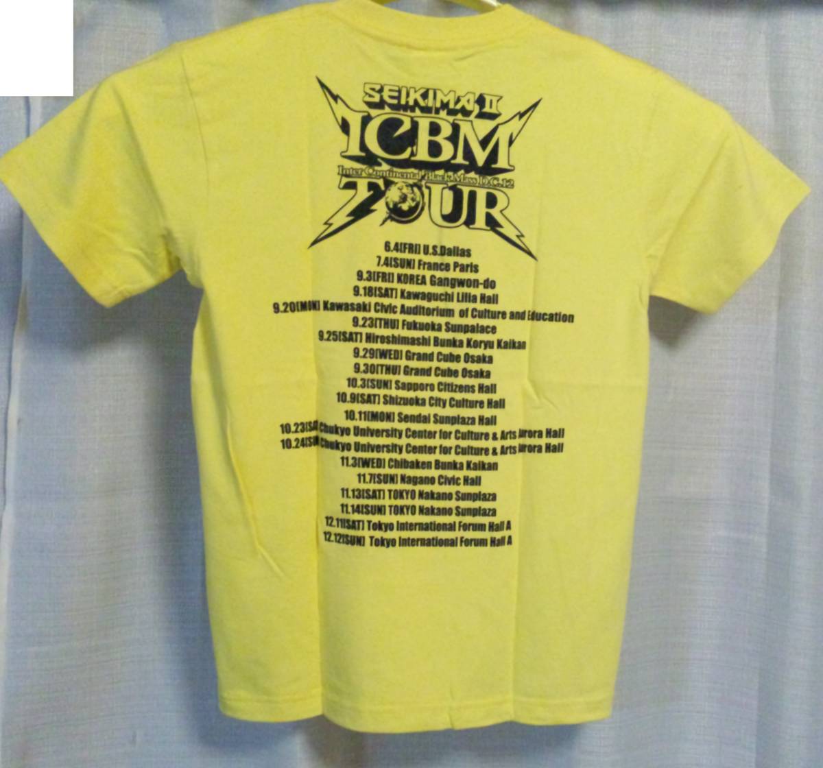 未使用 聖飢魔II ツアーTシャツ 黄 S 25th D.C.12 2010年 25周年 ICBMツアー ツアーグッズ 当時物 Tシャツ イエロー_画像3