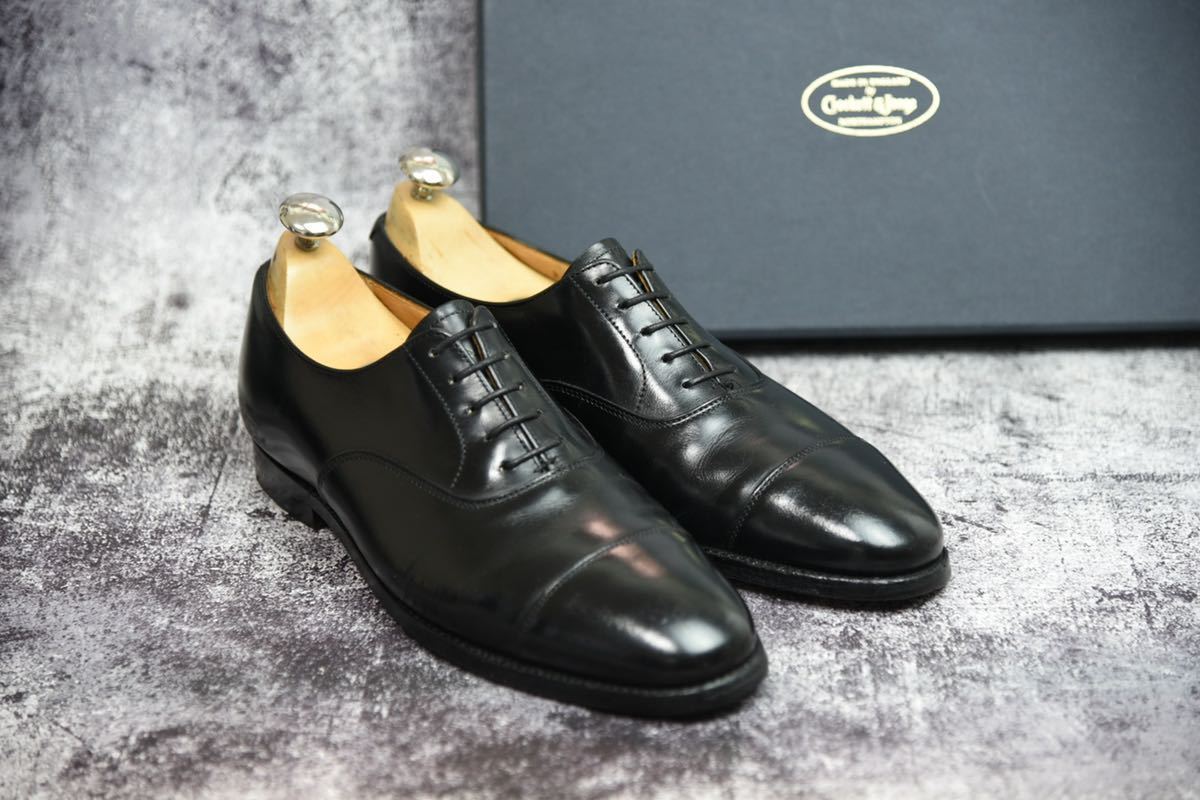 Crockett&Jones クロケット&ジョーンズ コノート 6E (24.5cm相当) ブラック 236ラスト 木製シューツリー付属 ストレートチップ