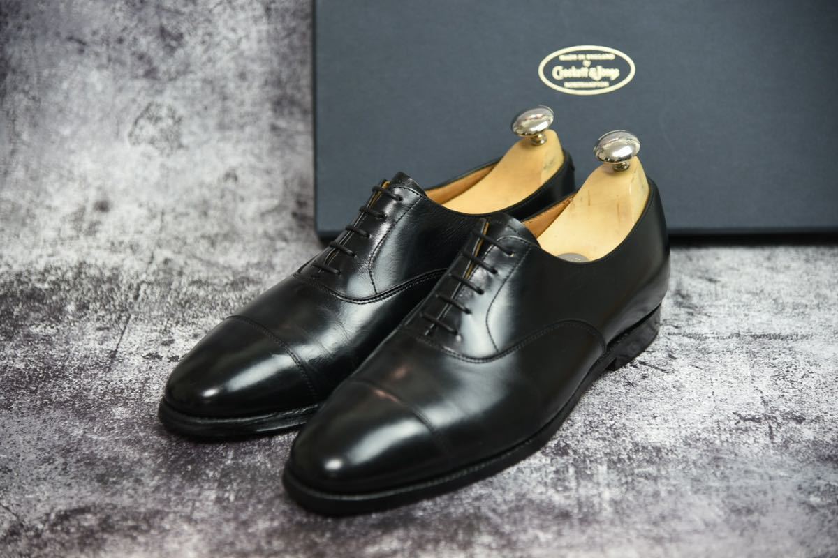 Crockett&Jones クロケット&ジョーンズ コノート 6E (24.5cm相当) ブラック 236ラスト 木製シューツリー付属 ストレートチップ
