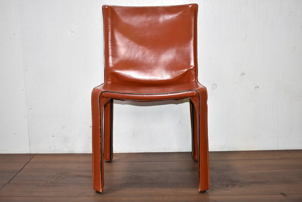 『宮城 直接引取可』Cassina/カッシーナ 高級 アームレスチェア/ダイニングチェア CAB/キャブ マリオ・ベリーニ リビング zy449ジ 40521-03_画像3