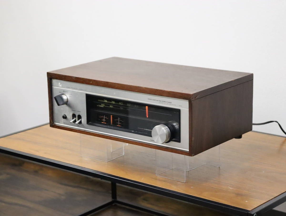 通電OK LUXMAN/ラックスマン ソリッドステート AM/FM ステレオチューナー T-550V 1970年代発売モデル 昭和レトロ/古いラジオ 現状品 ZT208の画像1