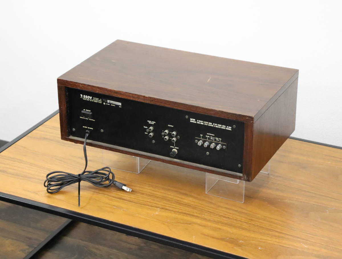 通電OK LUXMAN/ラックスマン ソリッドステート AM/FM ステレオチューナー T-550V 1970年代発売モデル 昭和レトロ/古いラジオ 現状品 ZT208の画像7