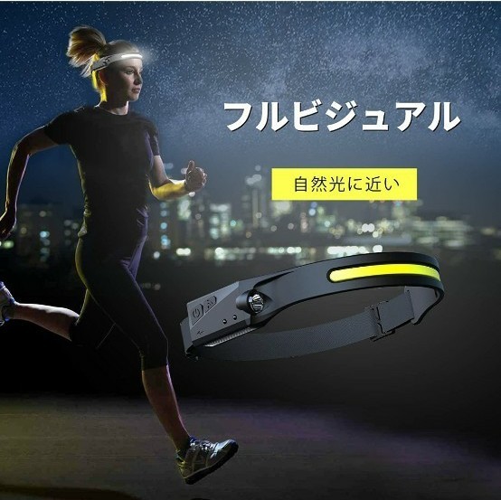 LDEヘッドランプ 充電式 センサー機能  USB 高輝度 広角照明 IPX4防水 ヘッドライト