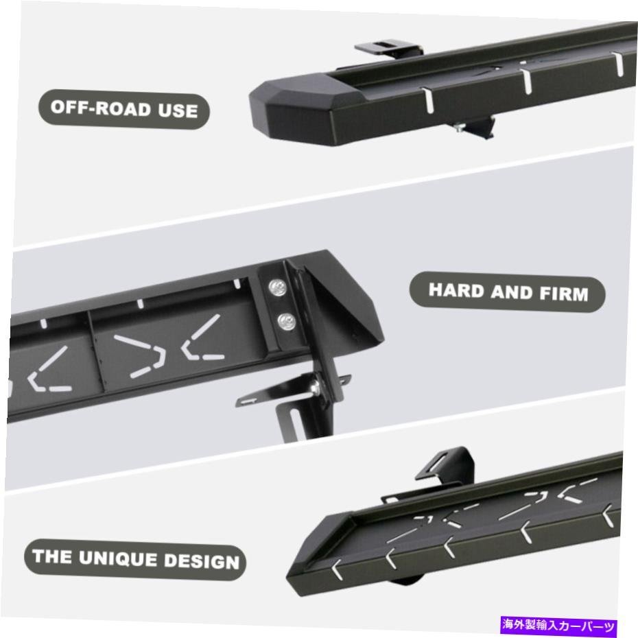 Nerf Bar ペアナーフバーサイドステップ2018-2022のボードを実行しているジープラングラーJL 4ドア Pair Nerf Bars Side Steps Running Bo_画像2