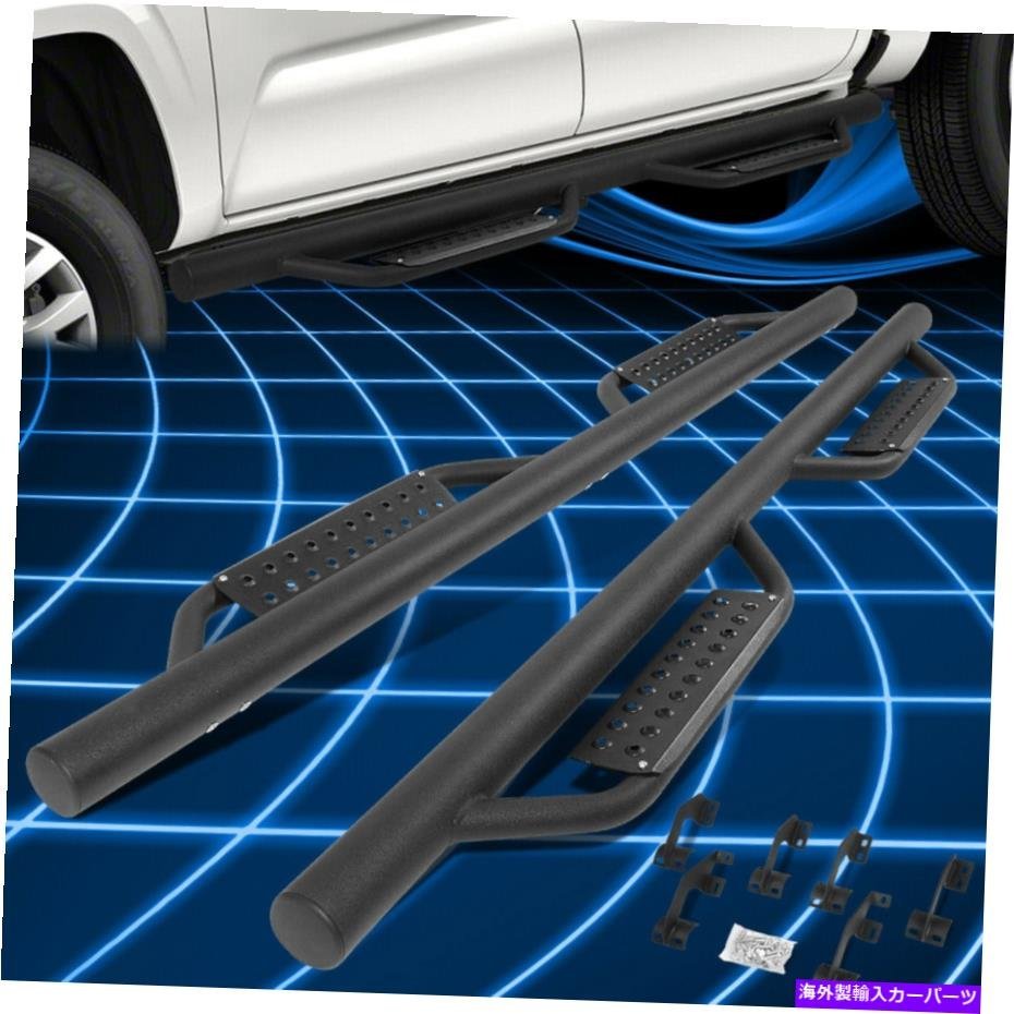 Nerf Bar 05-21用タコマクルーキャブ3 ラウンドチューブ4.5ドロップステップナーフバーランニングボード For 05-21 Tacoma Crew Cab 3