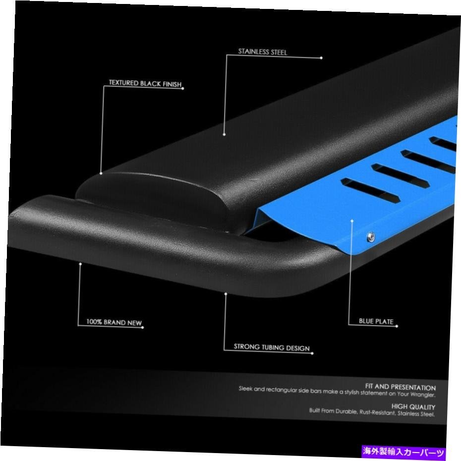 Nerf Bar ペアチューブナーフバーブルードロップステップ2018-2022ジープラングラーJLのランニングボード PAIR TUBING NERF BAR BLUE DROP_画像2