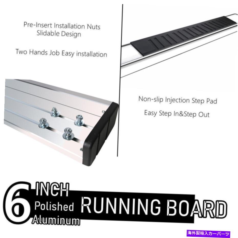 Nerf Bar 19-22 GMCシエラ1500クルーキャブクロムサイドステップナーフバーレールのランニングボード Running Board For 19-22 GMC Sierra_画像3