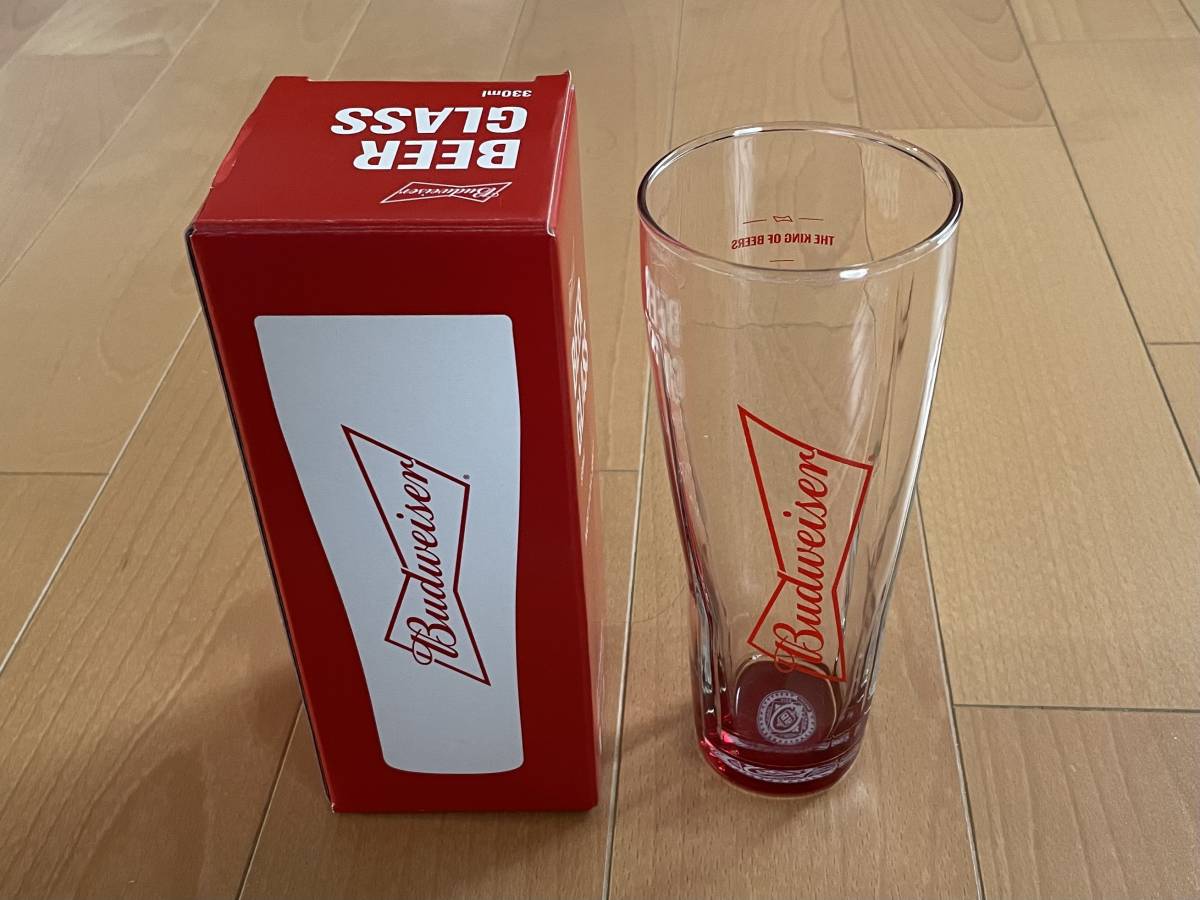 Budweiser BEER GLASS 330ml バドワイヤー　ビアグラス 未使用新品 送料込_画像1