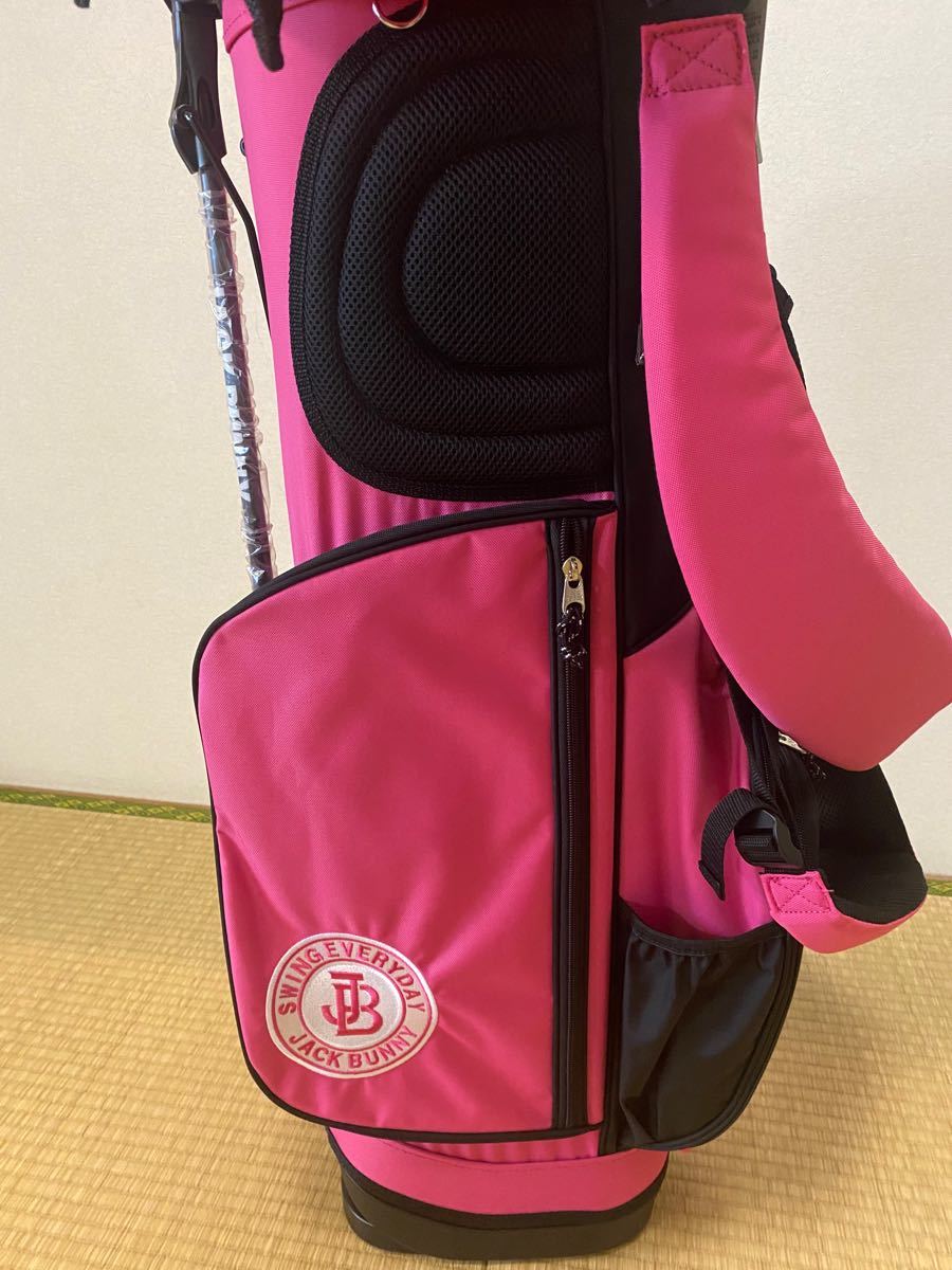 新品 未使用品☆ジャックバニー スタンドキャディバッグ ピンク☆訳