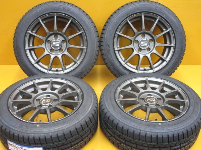 中古 ホイールタイヤ 4本 205/55R16 2022年製 MSW スタッドレス タイヤ トーヨー オブザーブ ガリットGIZ