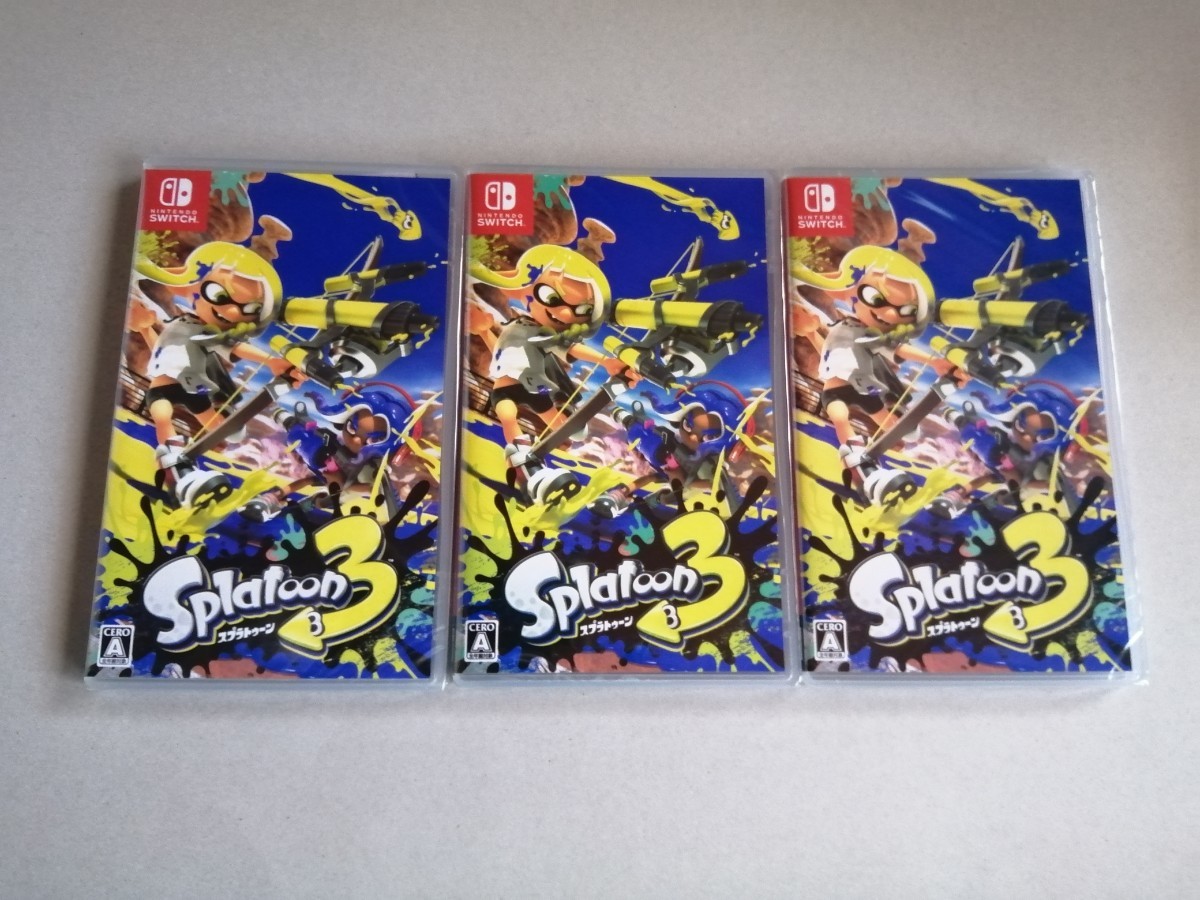 PayPayフリマ｜【Switch】 スプラトゥーン3 新品未開封 3本セット シュリンク付き