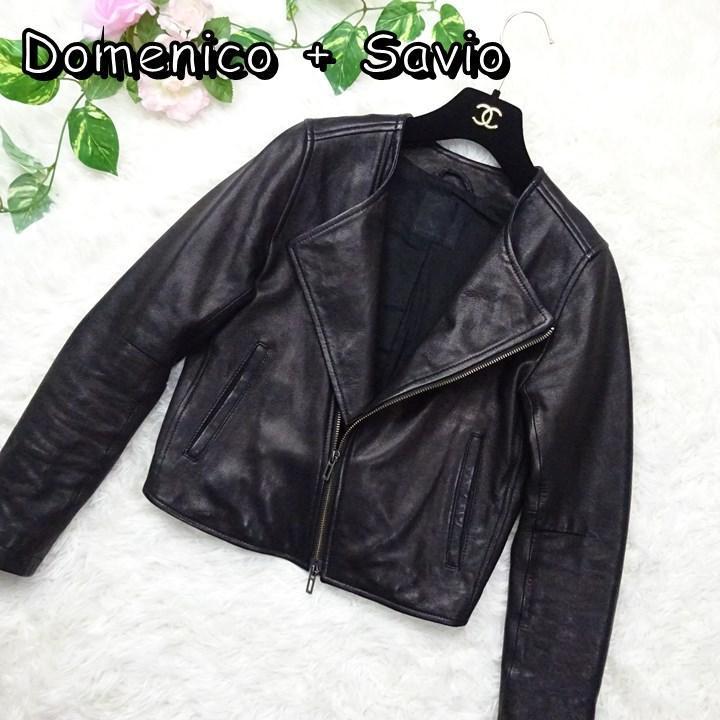 新しいブランド DOMENICO+SAVIO　ゴートレザーダブルライダースジャケット　黒　36 レザージャケット