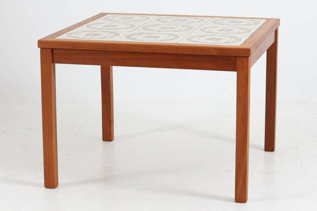[KA] デンマーク製　タイルトップセンターテーブル　チーク材　北欧家具ビンテージ