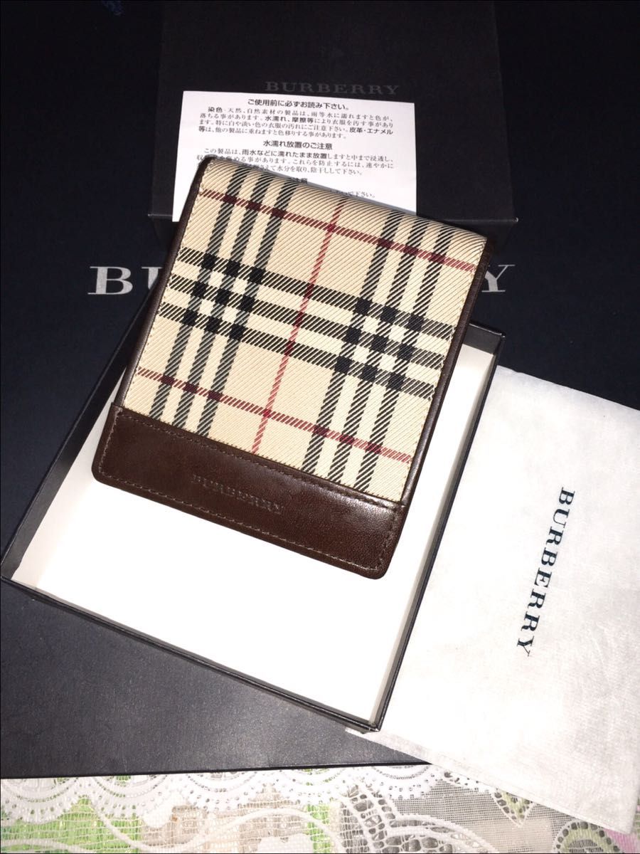 セール品セール品ほぼ未使用 日本製 牛革 バーバリー Burberry 財布 長