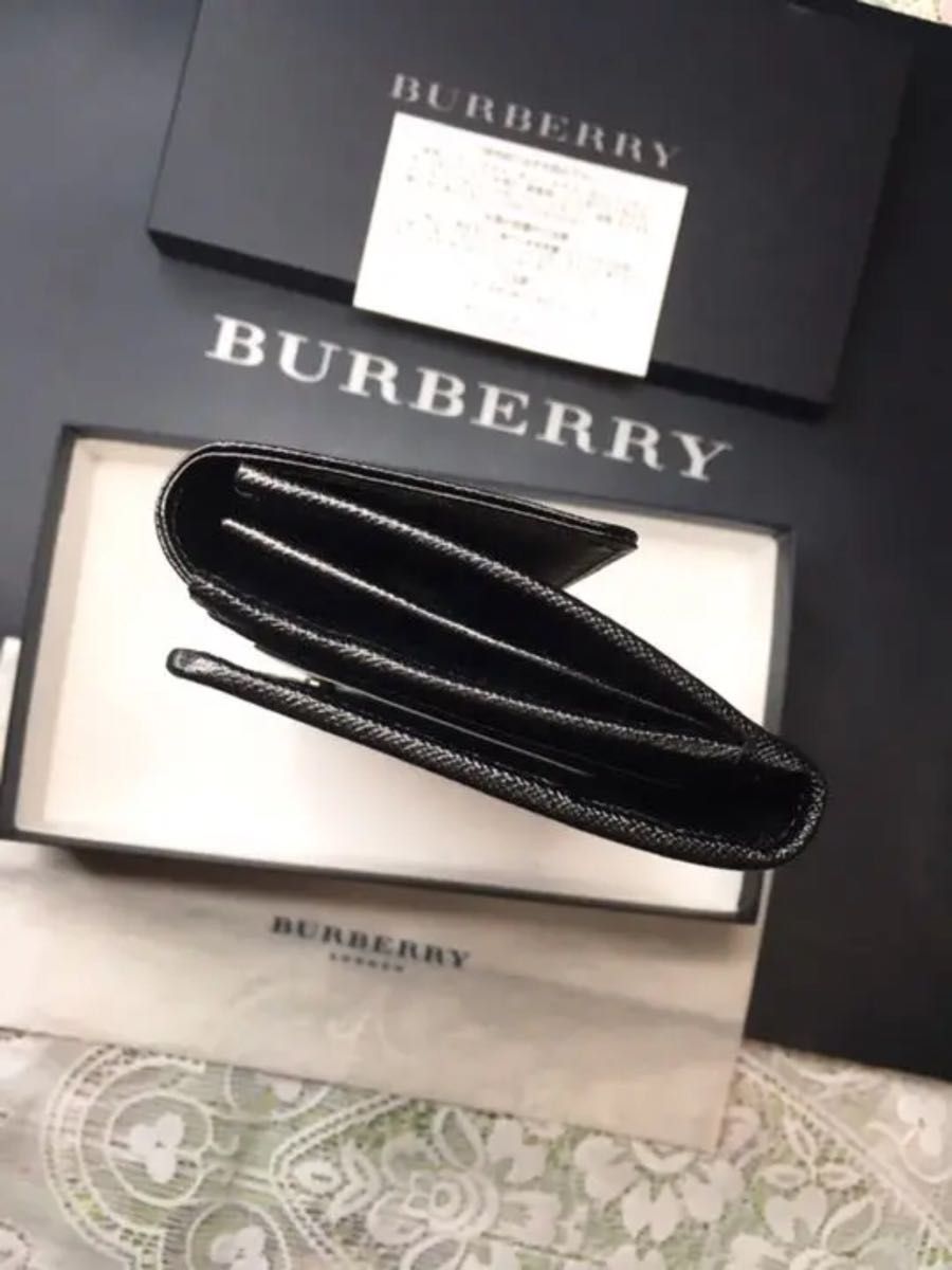 ほぼ未使用 日本製 牛革 バーバリー Burberry 財布 長財布 メンズ 長