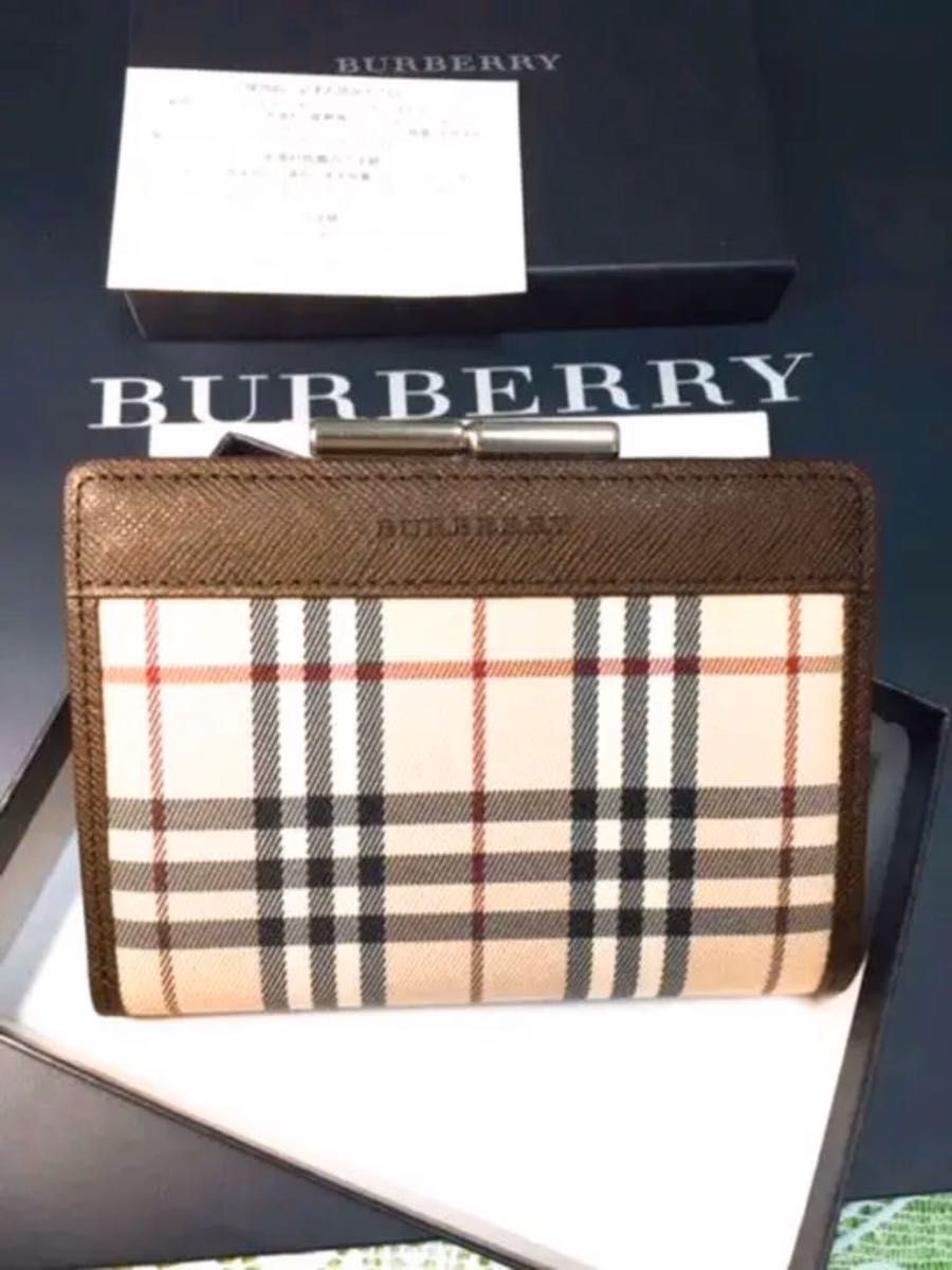 新品未使用 日本製BURBERRY バーバリー がま口 財布 レディース バッグ