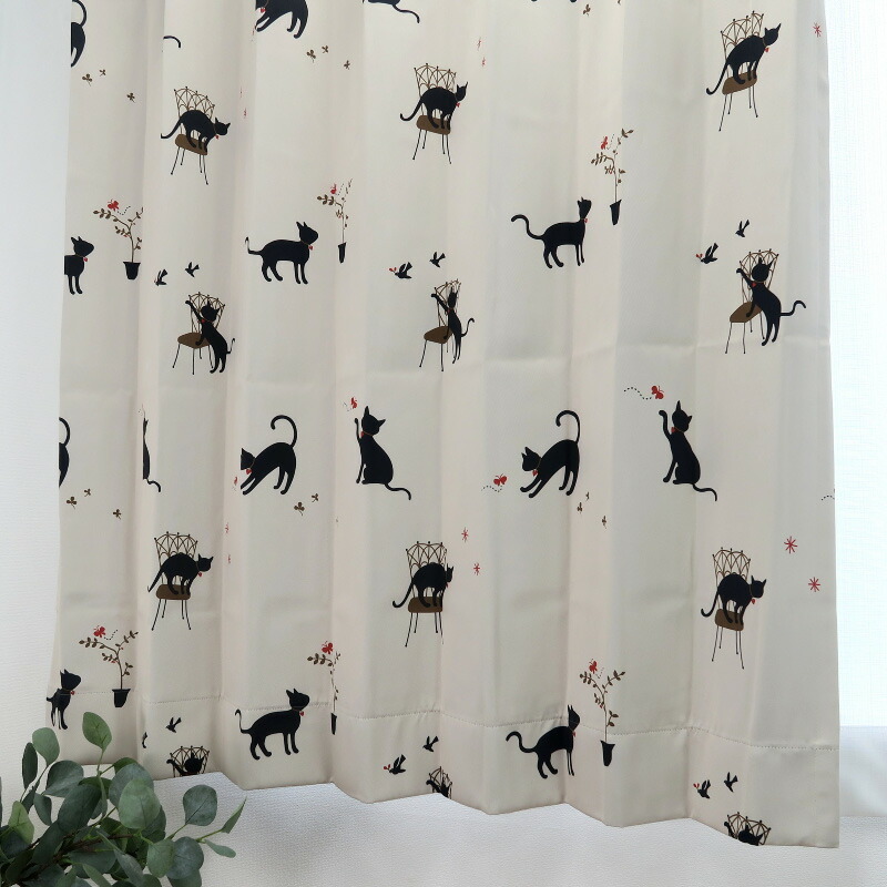 売れ筋商品 遮光カーテン かわいい猫柄 アイボリー 幅200cm×丈200cm1枚 日本製 プリーツが綺麗な形態安定加工 幅150cm用 売れ筋商品 遮光カーテン かわいい猫柄 アイボリー 幅200cm×丈200cm1枚 日本製 プリーツが綺麗な形態安定加工 幅150cm用