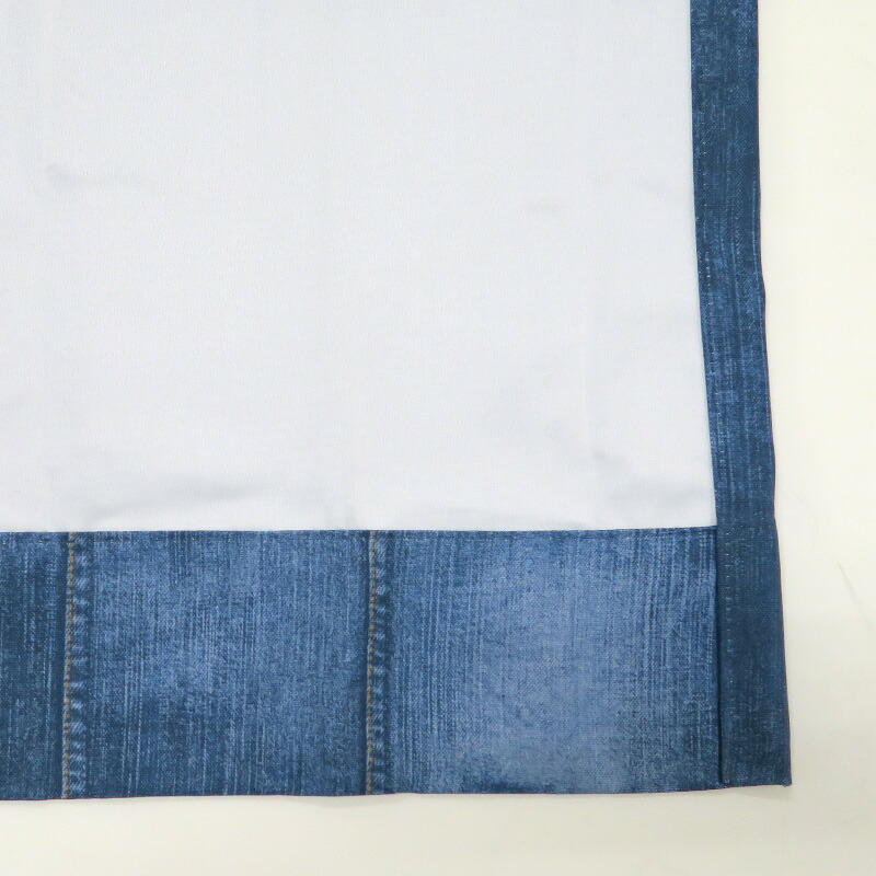 遮光カーテン デニム柄 幅100cm×丈160cm2枚 日本製 プリーツが綺麗な形態安定加工_画像7