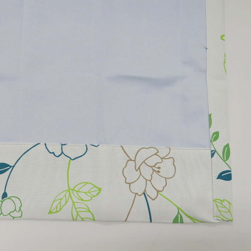 遮光カーテン 北欧 花柄 リーフ柄 グリーン 幅100cm×丈240cm2枚 日本製 プリーツが綺麗な形態安定加工_画像7
