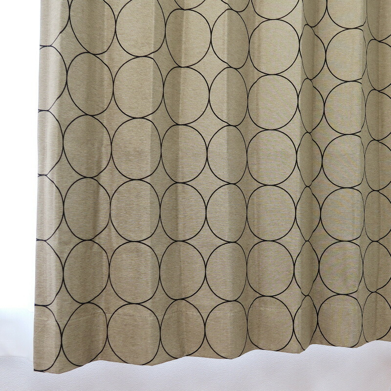  затемнение занавески Северная Европа Circle рисунок Brown ширина 150cm× длина 245cm2 листов сделано в Японии плиссировать . красивый форма устойчивость обработка 