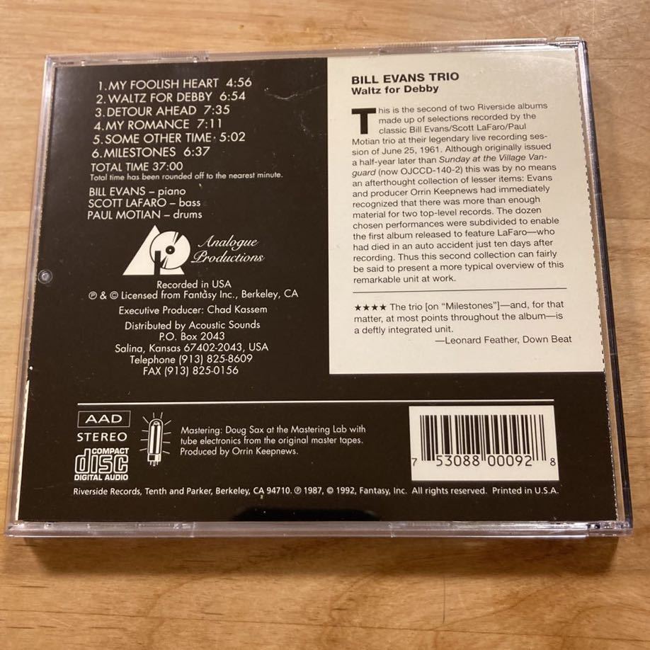 Analogue Productions 24 KT GOLD CD CAPJ-009】 Bill Evans Analogue Productions 24 KT GOLD CD CAPJ-009】 Bill Evans
