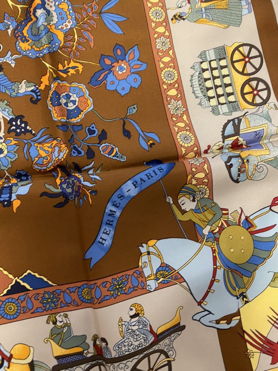HERMES スカーフ カレ90 Fantaisies indiennes 大判スカーフ エルメス