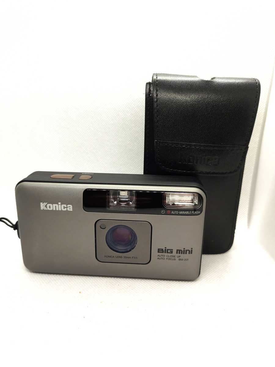 美品 Konica コニカ BiG mini/ビッグミニ BM-201 KONICA LENS 35mm F3.5 コンパクト フィルムカメラ 【 動作確認品】