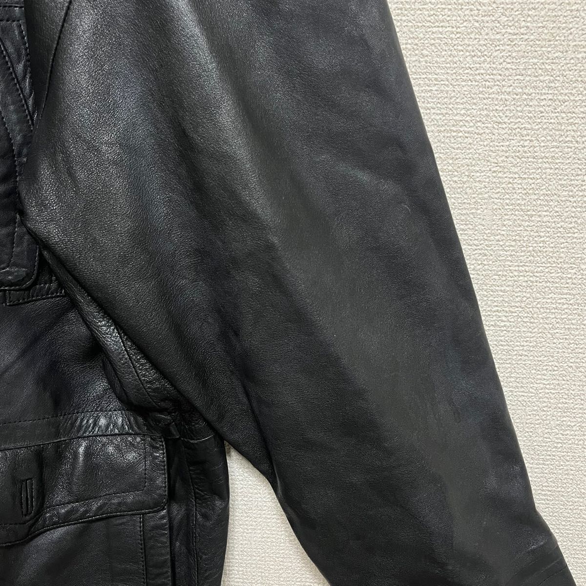 No.719 VINTAGE ヴィンテージ 古着 レザージャケット ロング丈 黒