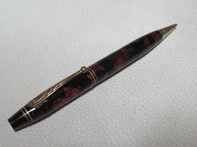 完売 ■美品 希少 1920年代 米国製!パーカー(PARKER PEN CO.)『PARKETTE』黒とえんじのマーブル模様 ペンシル 芯1.2mm(=1.18mm)全長119mm シャープペンシル 完売 ■美品 希少 1920年代 米国製!パーカー(PARKER PEN CO.)『PARKETTE』黒とえんじのマーブル模様 ペンシル 芯1.2mm(=1.18mm)全長119mm シャープペンシル