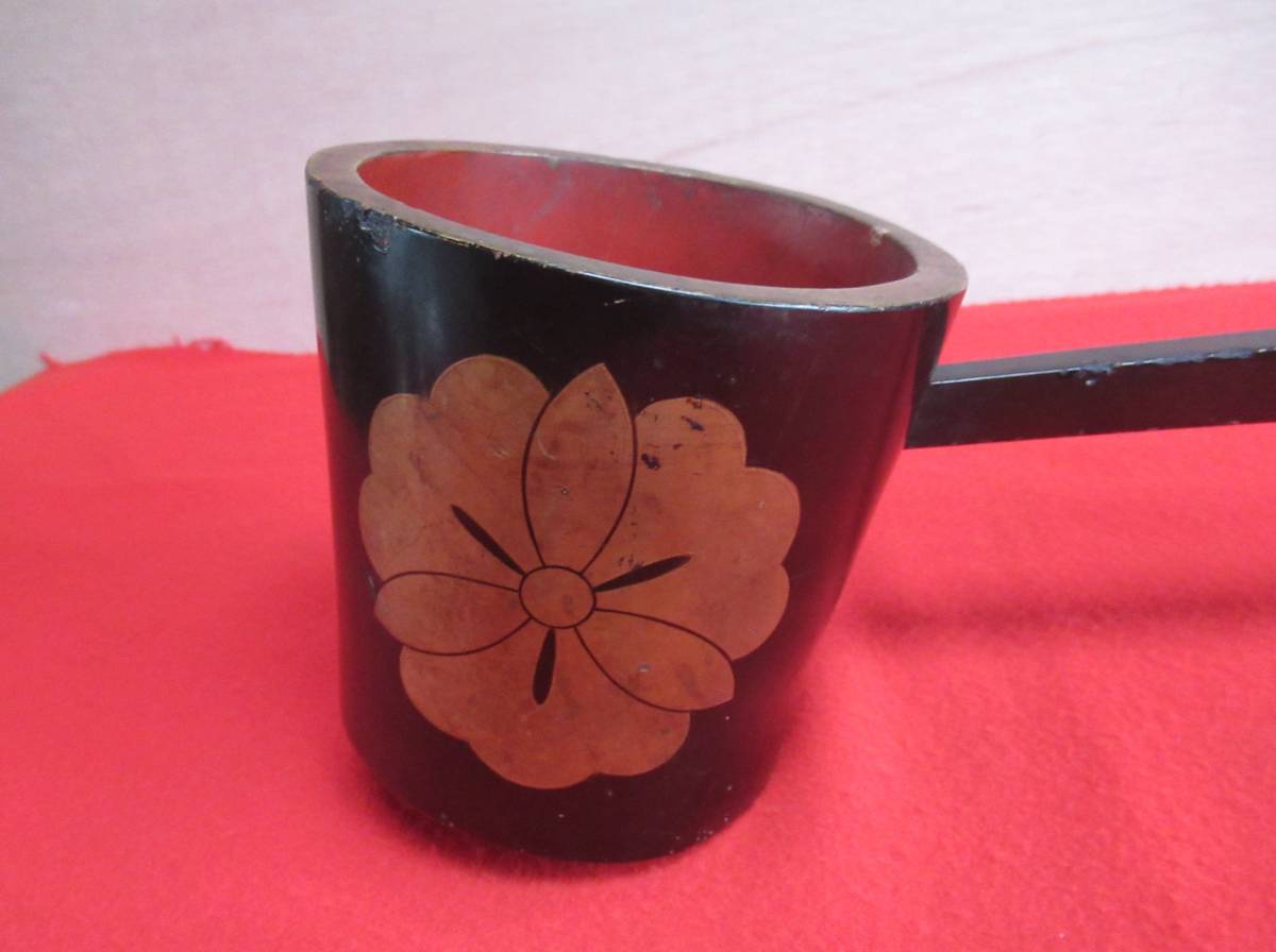 ★★大名の持ち物・ 家紋蒔絵馬柄杓・ 江戸後期★★ ★★大名の持ち物・ 家紋蒔絵馬柄杓・ 江戸後期★★