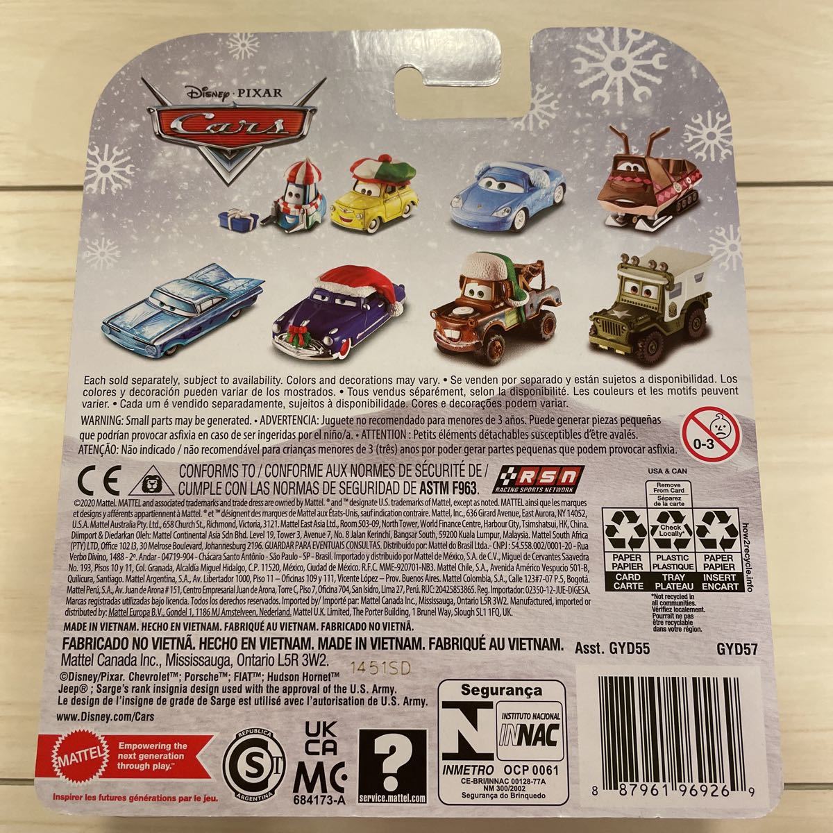 マテル カーズ　WINTERTIME LIGHTNING McQUEEN ウィンタータイム　ライトニング　マックィーン　ミニカー キャラクター　CARS クリスマス_画像2