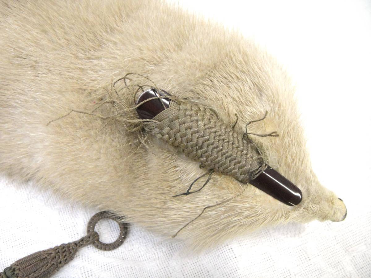 [QGA264] mink. collar to coil tippet face pair . tail attaching muffler light Brown beige group fur fur *