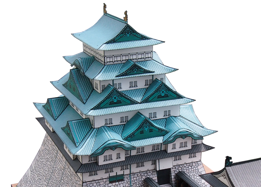 ** new goods restoration curtain terminal stage Nagoya castle 1/300 scale paper craft **