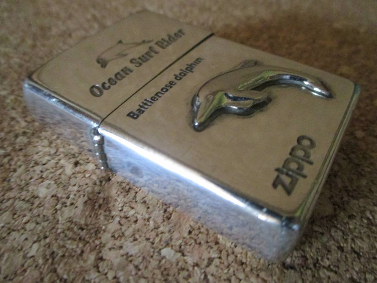 ZIPPO 『Ocean Surf Rider Battlenose dolphin』2000年3月製造 クジラ目 バンドウイルカ サーフライダー オイルライター ジッポ 廃版激レア_画像1