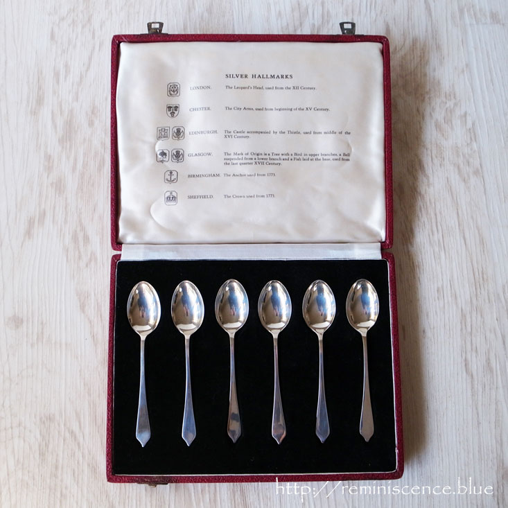 【英国銀器の記念碑】ヴィンテージ イギリス シルバースプーンセット ◆Vintage Silver Spoon Set Hallmarks Six Different Assay Marks_画像4