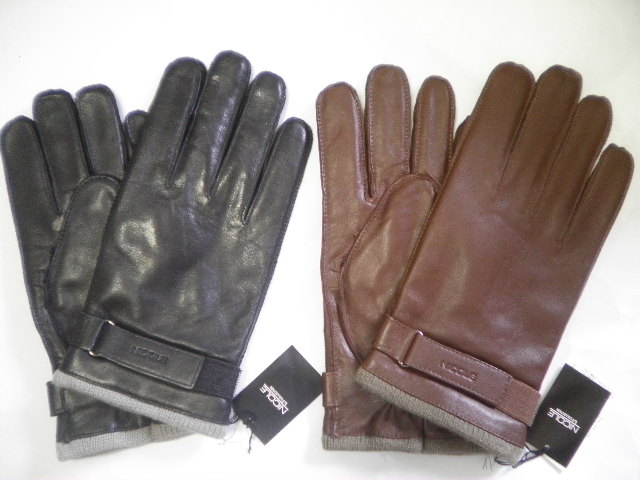 NICOLE ニコル＊サイズ M 24cm/２点セット＊羊革 高級手袋＊ブラック&ブラウン系カラー