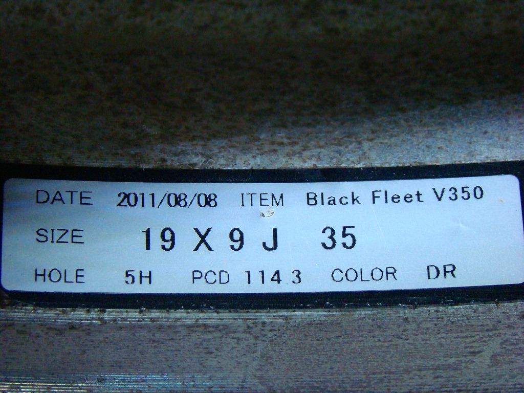 11W295 RAYS Black Fleet V350 Color DR 9J +35 & おまけタイヤ付き １本_★サイズ表記
