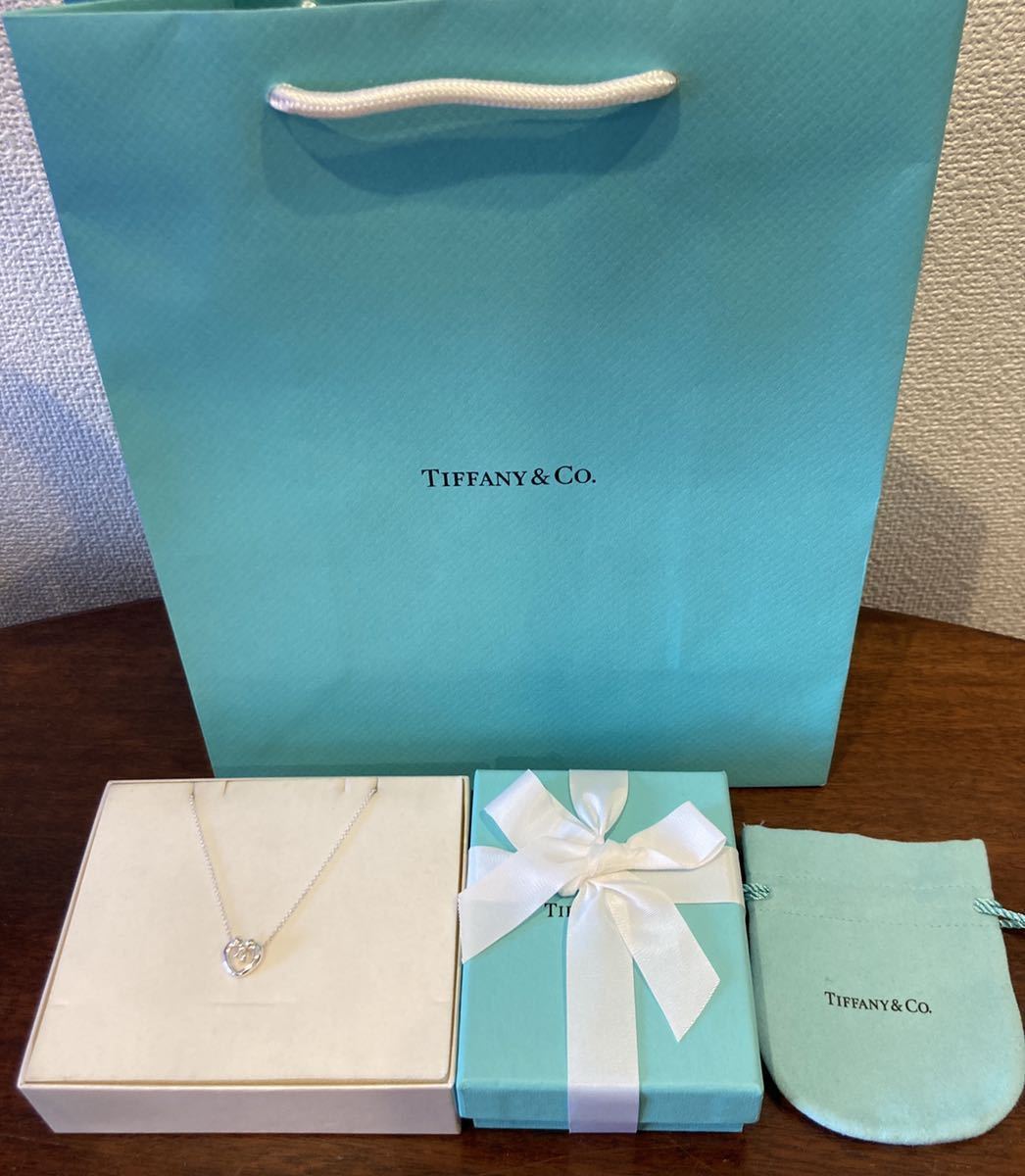 新品 正規品 ティファニー tiffany&co ネックレス オープンハート リボン シルバー ケース巾着紙袋リボン ハート プレゼント ギフト