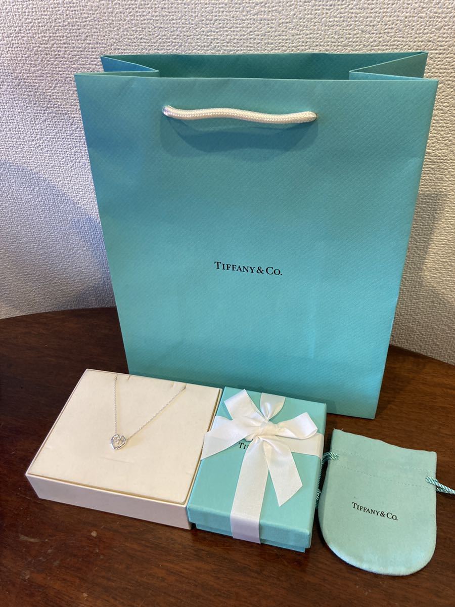 新品 正規品 ティファニー tiffany&co ネックレス オープンハート リボン シルバー ケース巾着紙袋リボン ハート プレゼント ギフト