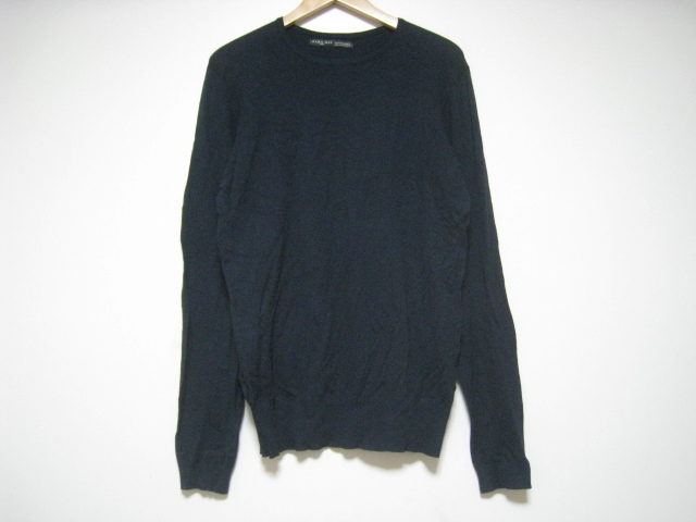 ZARA MAN ザラ トップス ニット 長袖 丸首 ネイビー 紺 サイズ EUR M USA M MEX 40_画像1