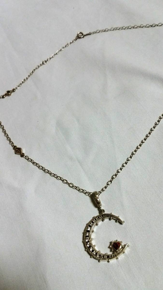  regular beautiful rare love&hate Rav & partition to Crescent moon × Heart Large L necklace top Loree Rodkin Loree Rodkin .. size large attached have 