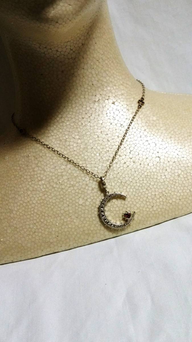  regular beautiful rare love&hate Rav & partition to Crescent moon × Heart Large L necklace top Loree Rodkin Loree Rodkin .. size large attached have 