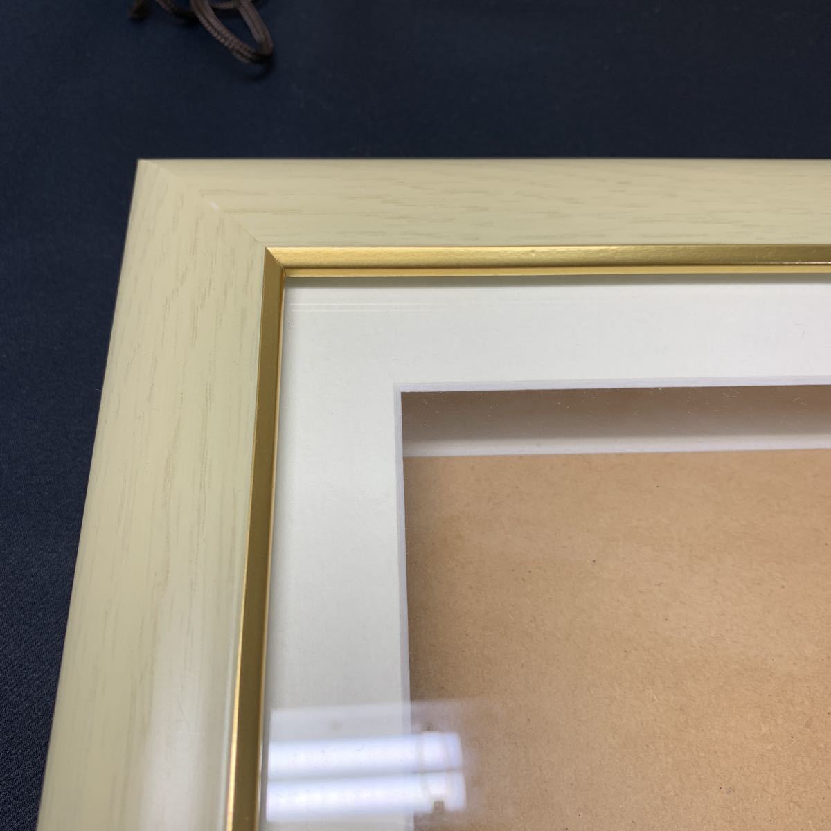 * Osaka Sakai city / receipt possible * amount frame photograph inserting gold . beige . art decoration ornament collection interior work of art approximately 22.5cm×19.5cm*