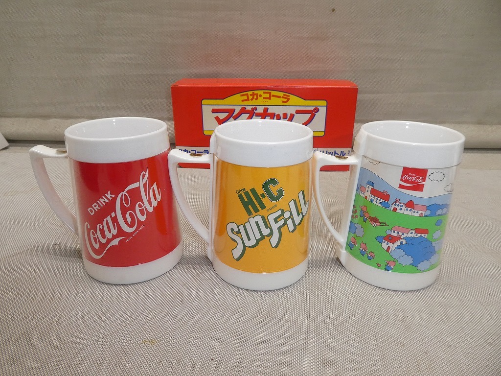 ★昭和レトロ 1983年 コカ・コーラ マグカップ 3個セット HI-C Sunfill 3種類★レトロポップ_画像5