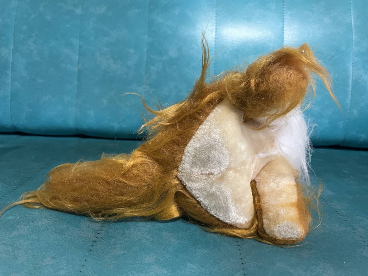  unused goods that time thing Showa Retro Elite hobby. . collie soft toy brush attaching length approximately 30cm. repairs one Chan dog dog ..DOG Vintage 